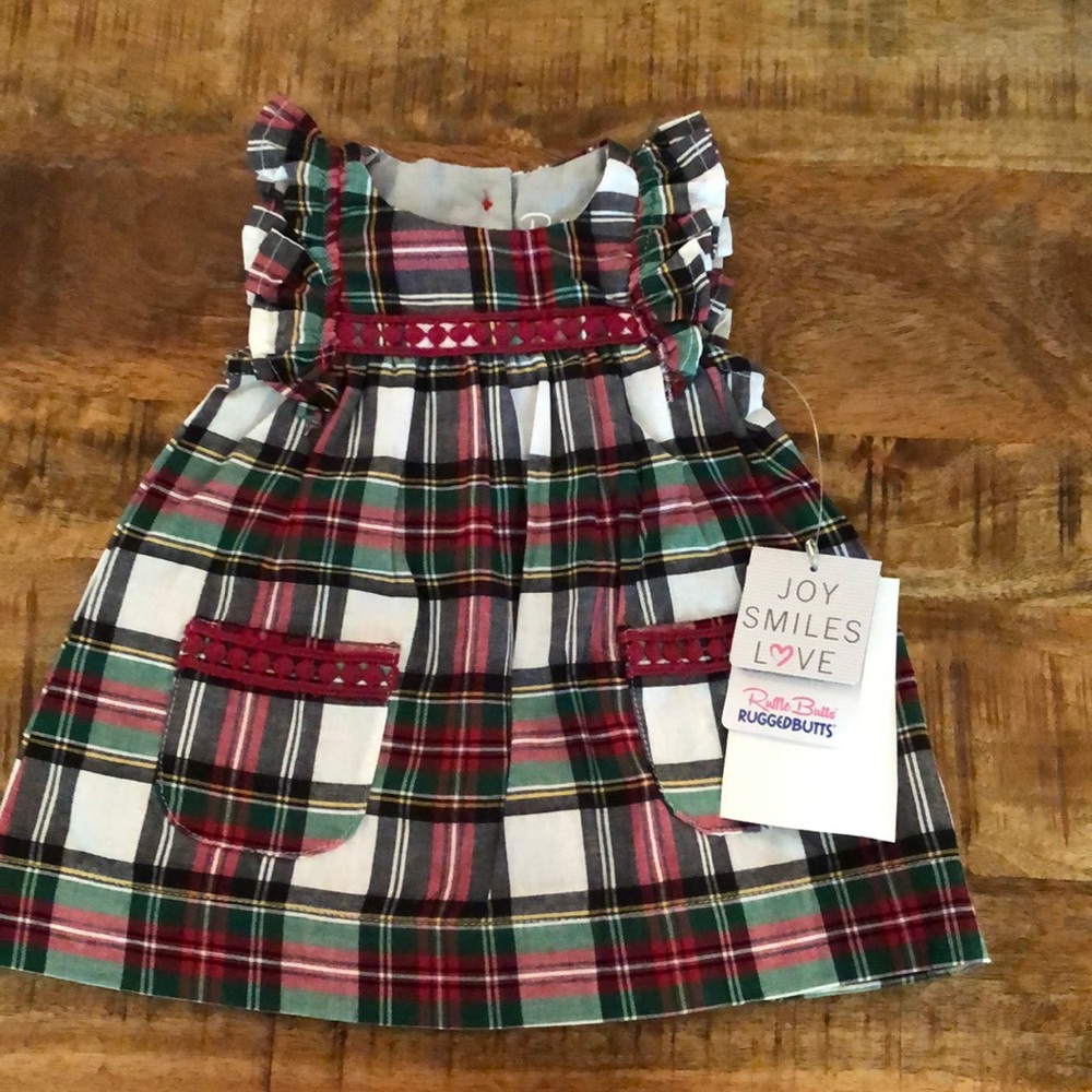 NWT Ruffle Butt Flutter Sleeve Holiday Jumper Dress